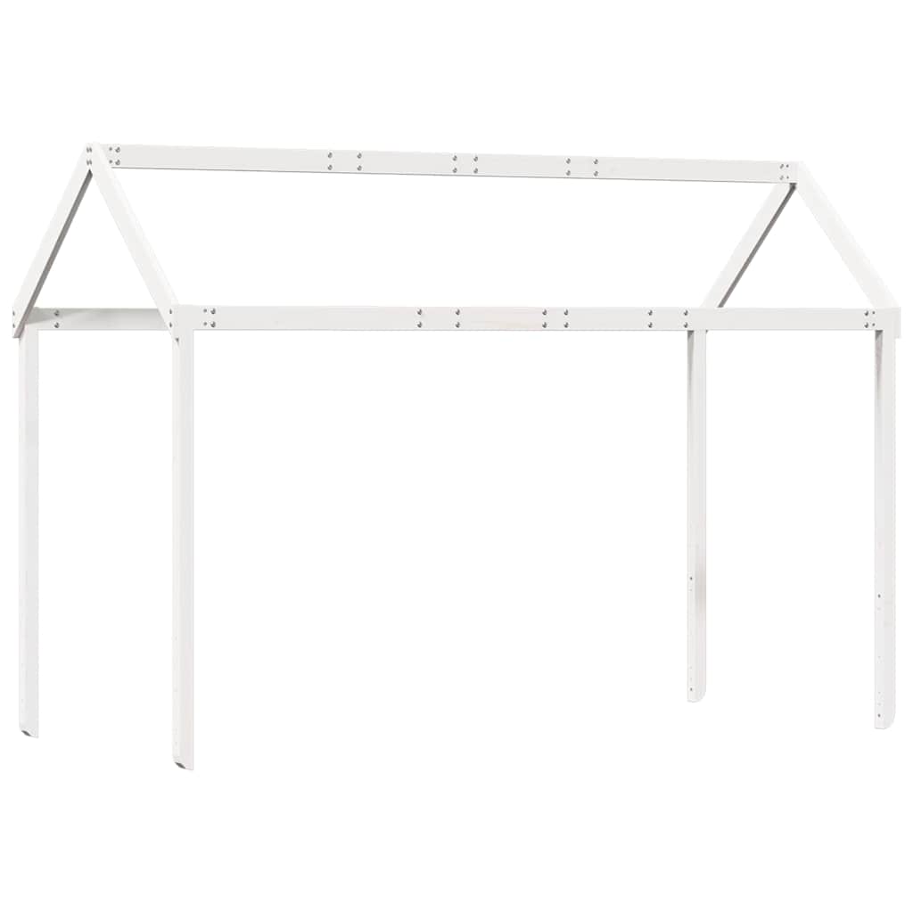 vidaXL Łóżko z piętrem i daszkiem, białe, 90x200 cm, drewno sosnowe