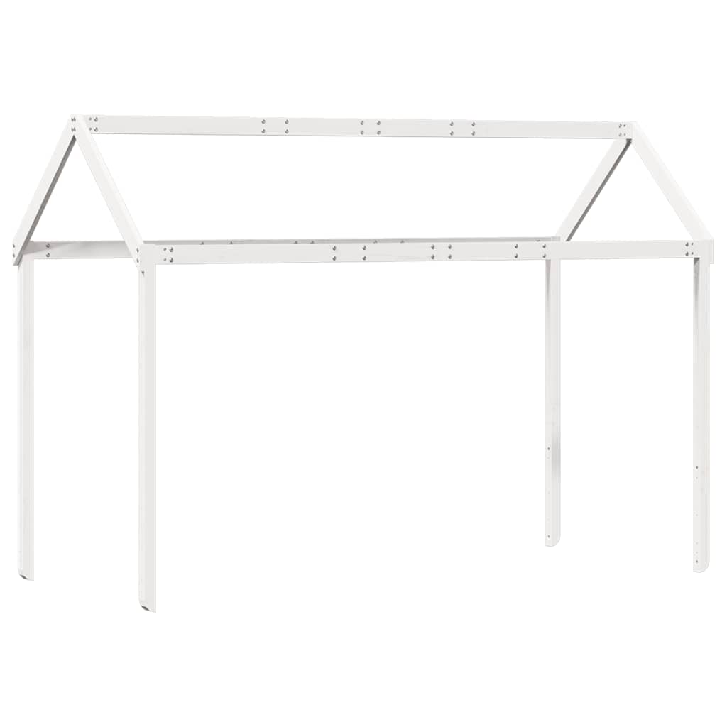 vidaXL Wysokie łóżko z dachem, białe, 90x190 cm, lite drewno sosnowe