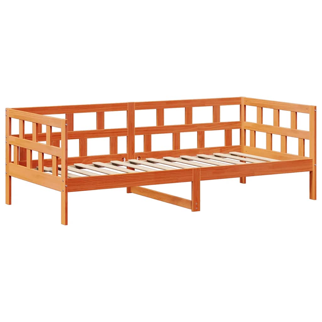 vidaXL Łóżko dzienne z dachem, zestaw, woskowy brąz, 80x200cm, sosnowy
