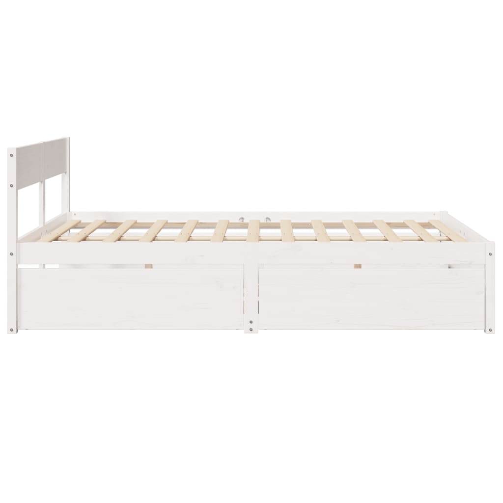vidaXL Rama łóżka bez materaca, biała, 150x200 cm, lite drewno sosnowe