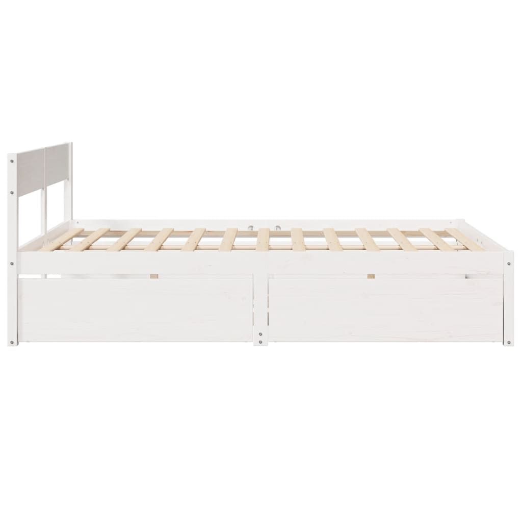 vidaXL Rama łóżka bez materaca, biała, 140x200 cm, lite drewno sosnowe