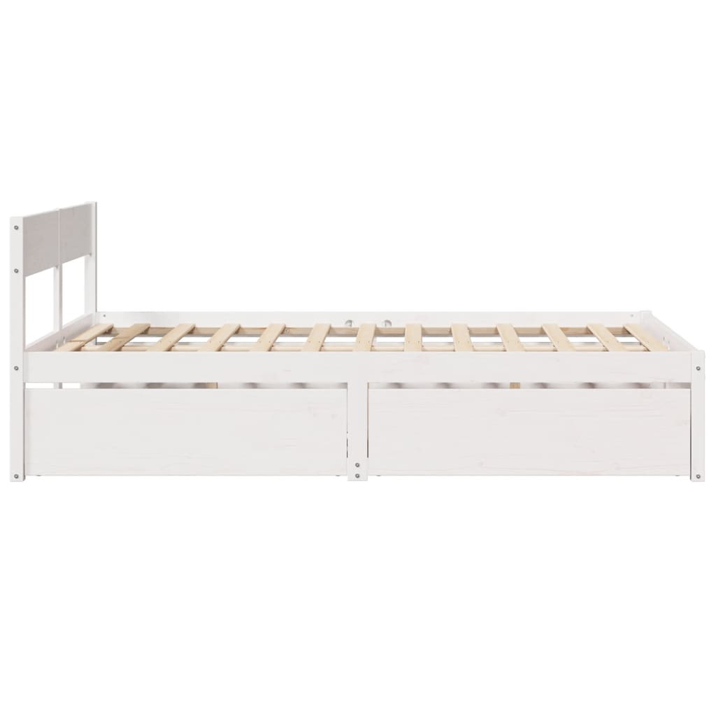 vidaXL Rama łóżka bez materaca, biała, 140x190 cm, lite drewno sosnowe