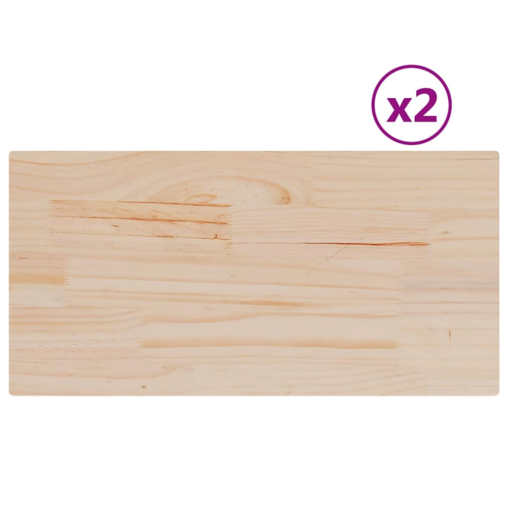 vidaXL Blaty do stołu, 2 szt., 60x30x1,7 cm, prostokątne, sosnowe