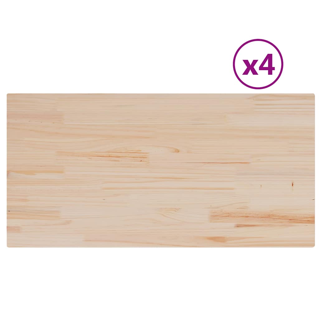 vidaXL Blaty do stołu, 4 szt., 100x50x1,7 cm, prostokątne, sosnowe