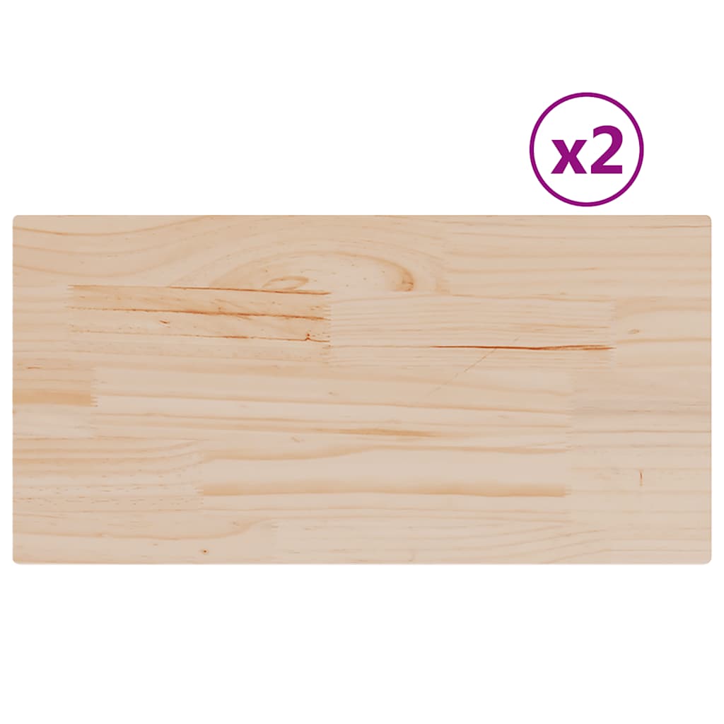 vidaXL Blaty do stolika, 2 szt., 90x45x2,5 cm, prostokątne, sosnowe