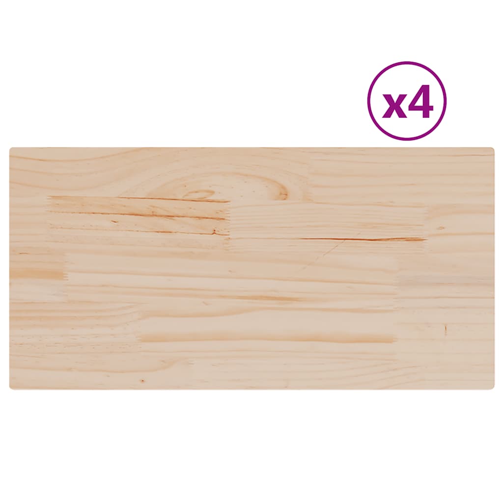 vidaXL Blaty do stolika, 4 szt., 90x45x2,5 cm, prostokątne, sosnowe