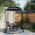 vidaXL Moskitiera pod parasol, czarna, Φ300x230 cm