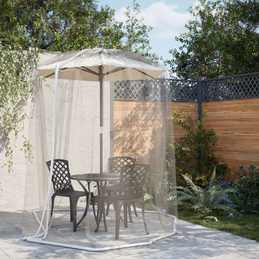 vidaXL Moskitiera pod parasol, biała, Φ330x250 cm