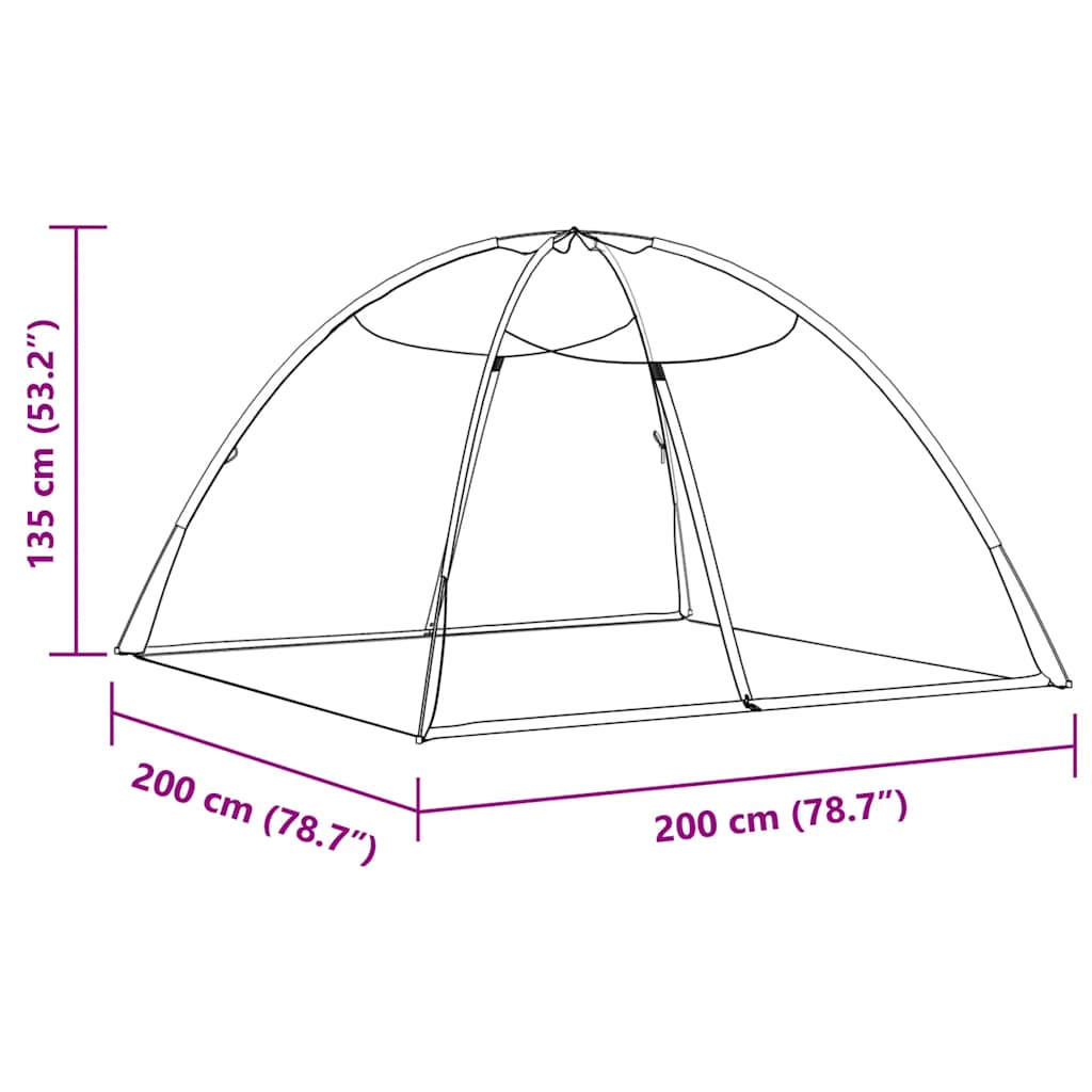 vidaXL Moskitiera Mongolia z drzwiczkami, siatka 220, 200x200x135 cm
