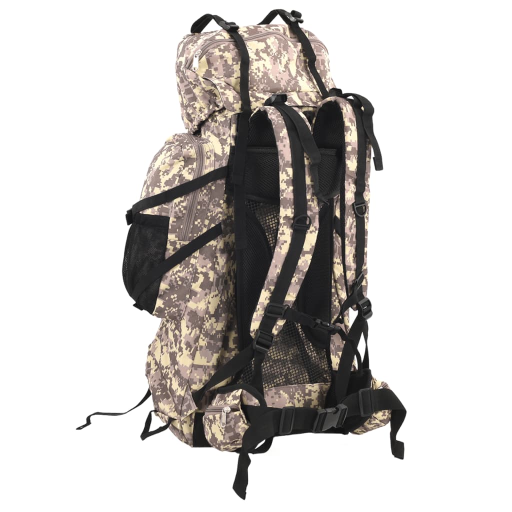vidaXL Plecak turystyczny, camelowo-brązowe moro, 80 L, tkanina Oxford