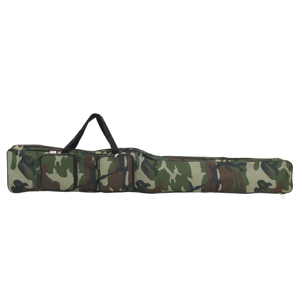 vidaXL Torba na wędkę, zielone moro, 150 cm, tkanina Oxford