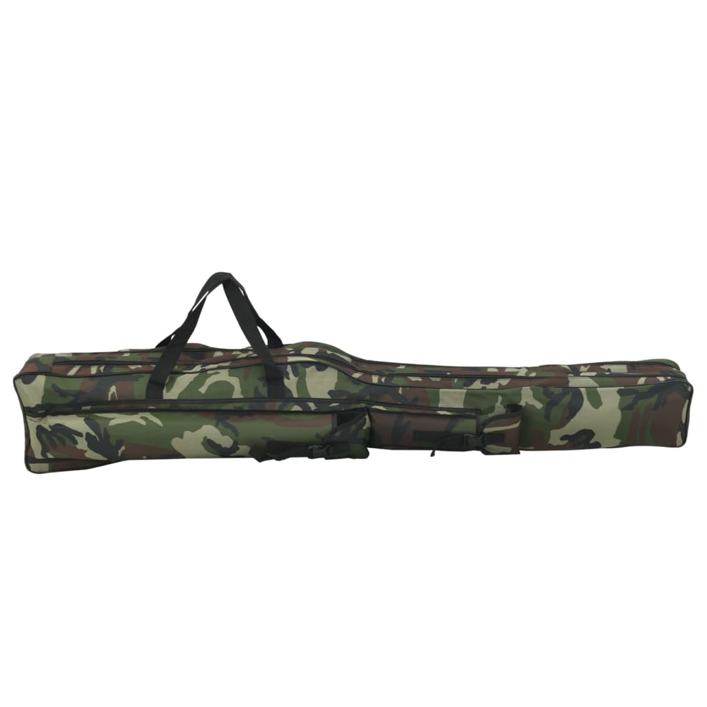 vidaXL Torba na wędkę, zielone moro, 150 cm, tkanina Oxford