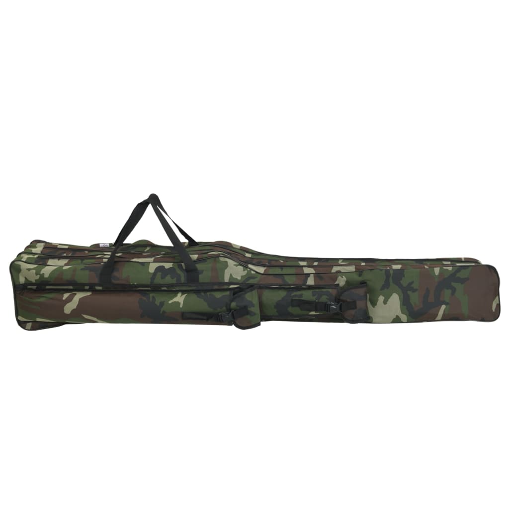 vidaXL Torba na wędkę, zielone moro, 150 cm, tkanina Oxford