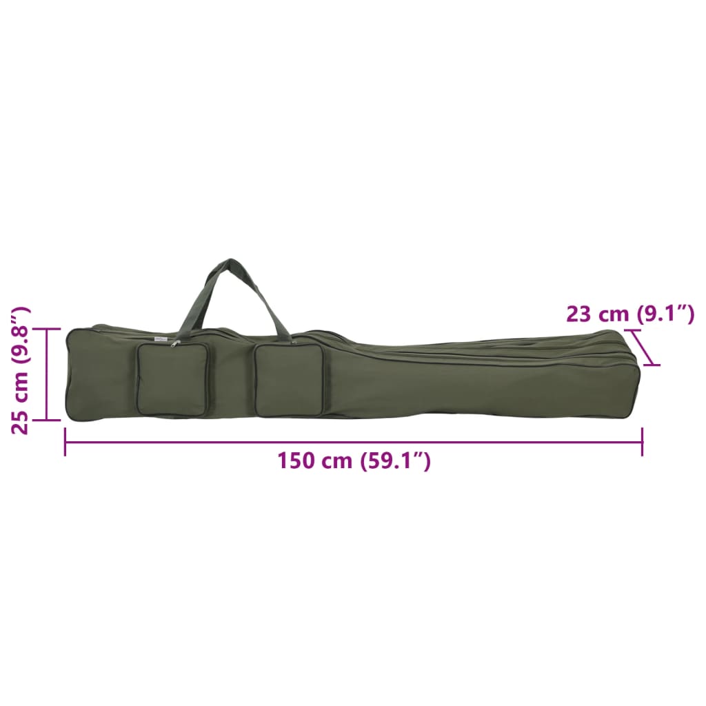 vidaXL Torba na wędkę, ciemnozielona, 150 cm, tkanina Oxford