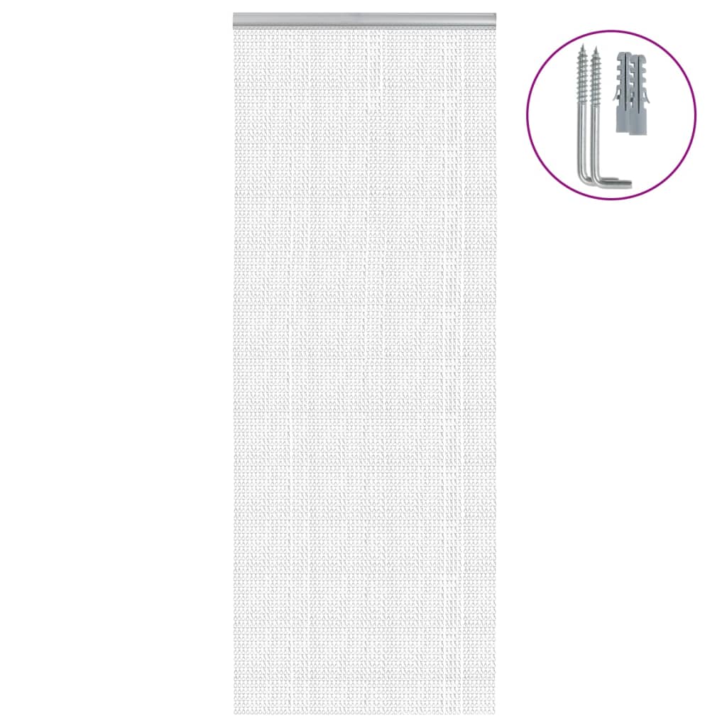 vidaXL Zasłona łańcuchowa do drzwi, 80x221 cm, aluminium