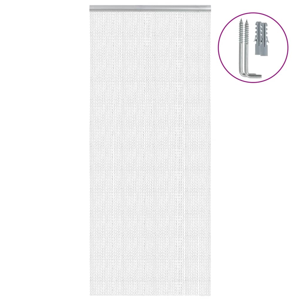 vidaXL Moskitiera łańcuchowa do drzwi, 90x212 cm, aluminium