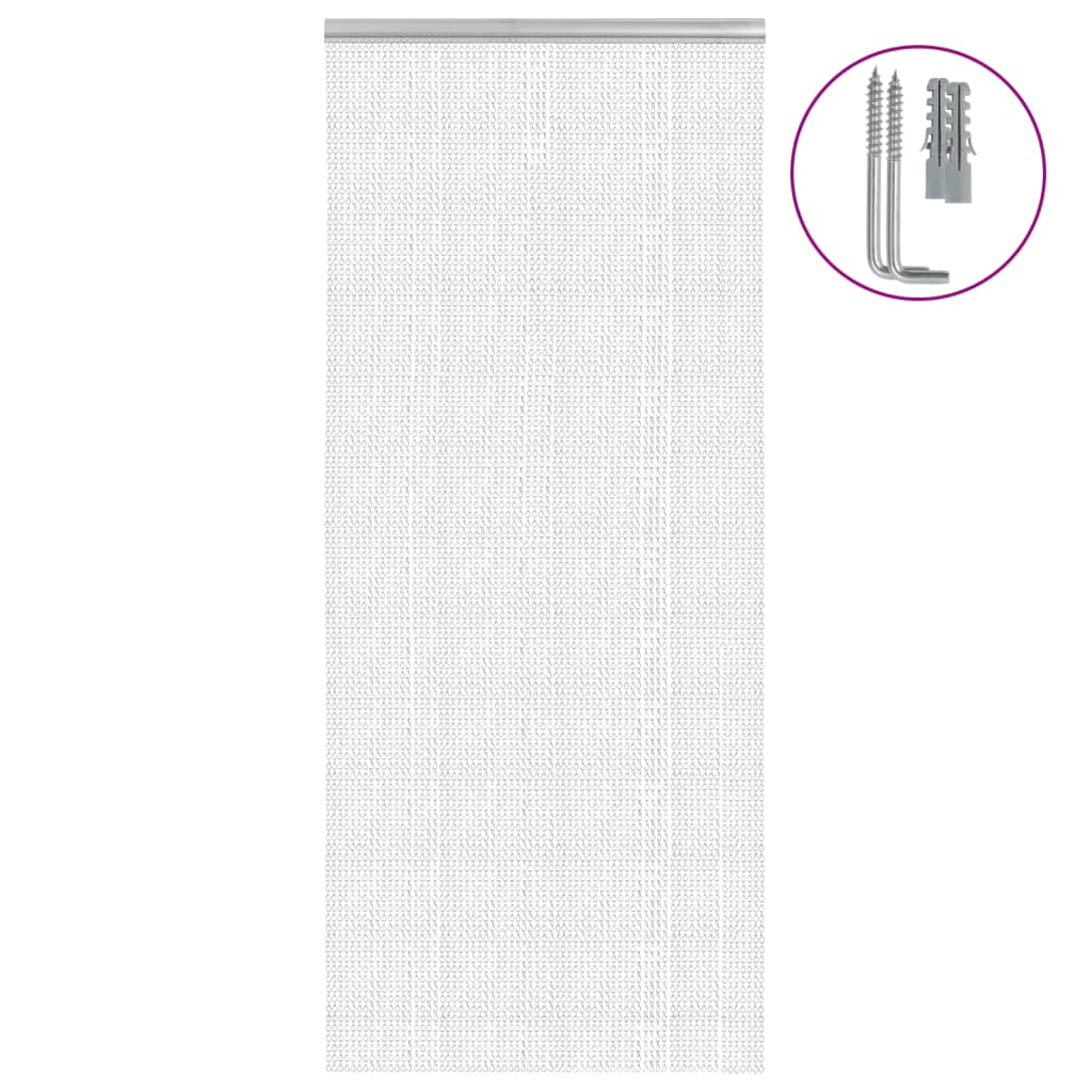 vidaXL Moskitiera łańcuchowa do drzwi, 90x220 cm, aluminium