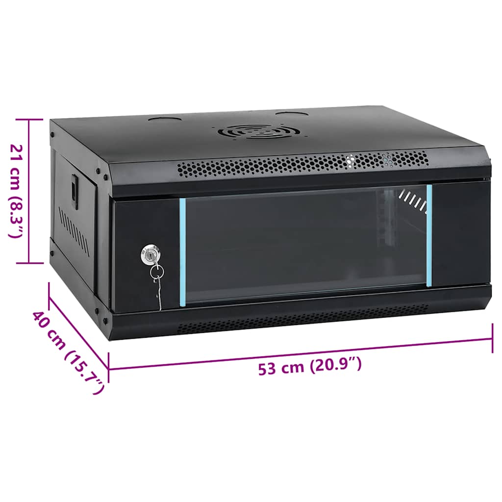 vidaXL Ścienna szafka serwerowa 4U, 19", IP20, 53x40x21 cm