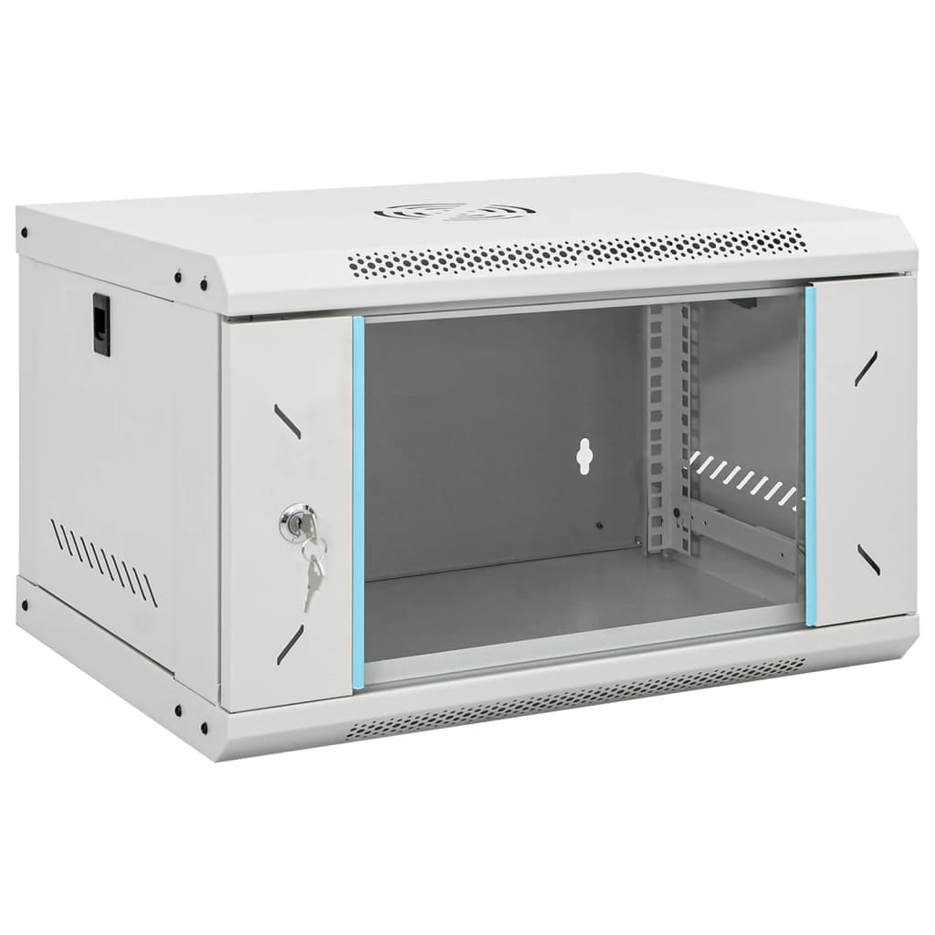 vidaXL 6U Szafka sieciowa ścienna 19" IP20 53x40x30 cm