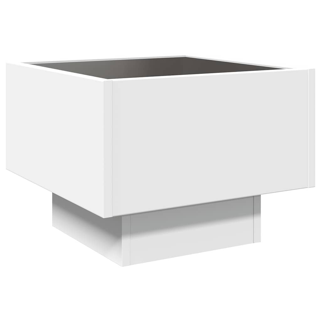 vidaXL Stolik boczny z LED, biały, 40x40x30 cm