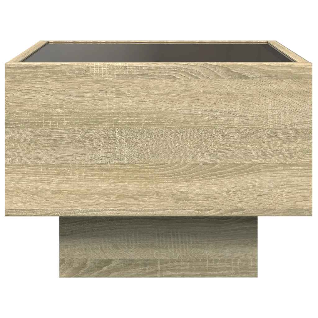 vidaXL Stolik boczny z LED, dąb sonoma, 40x40x30 cm