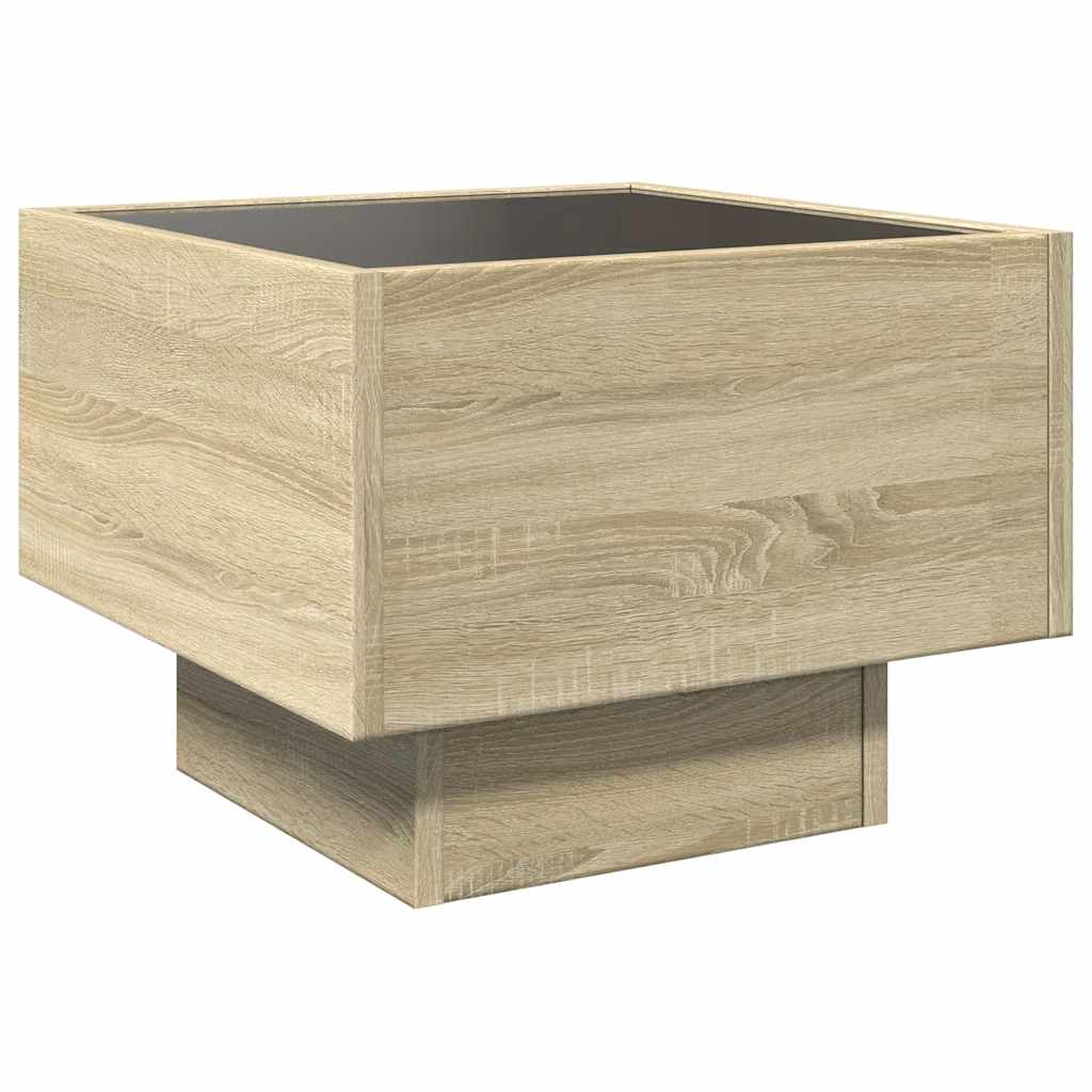 vidaXL Stolik boczny z LED, dąb sonoma, 40x40x30 cm