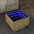 vidaXL Stolik boczny z LED, dąb sonoma, 40x40x30 cm
