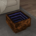 vidaXL Stolik boczny z LED, dąb opalany, 40x40x30 cm