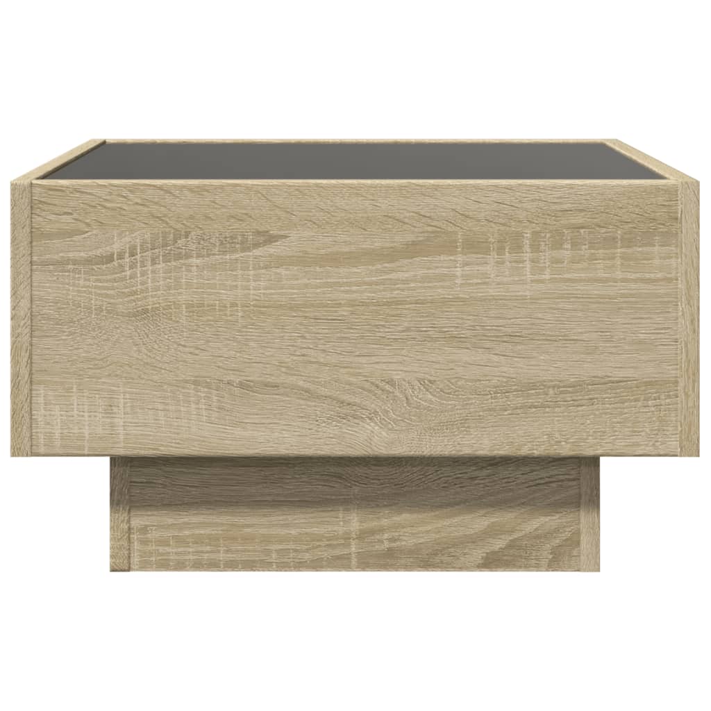 vidaXL Stolik kawowy z LED, dąb sonoma, 50x50x30 cm