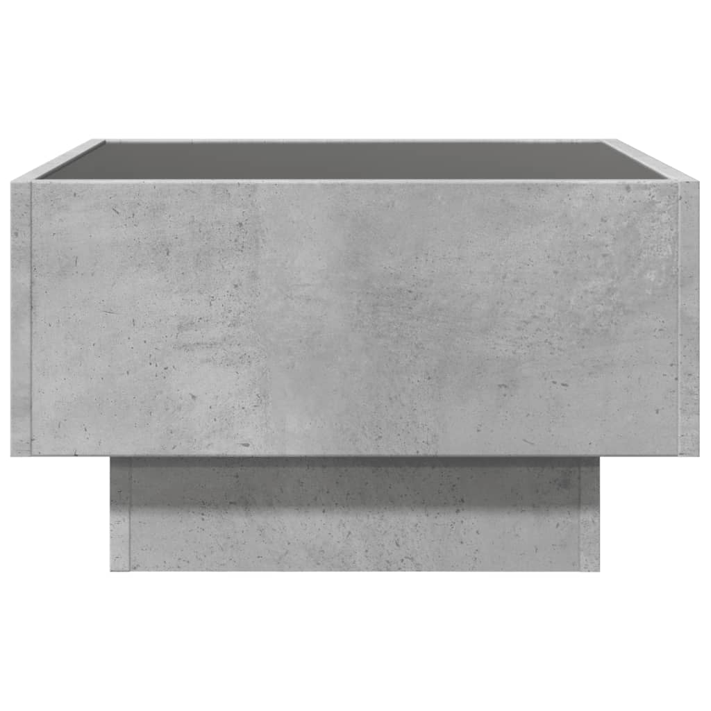 vidaXL Stolik kawowy z LED, szarość betonu, 50x50x30 cm
