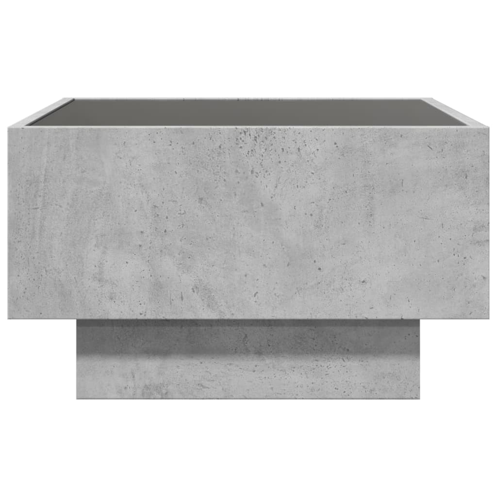 vidaXL Stolik kawowy z LED, szarość betonu, 50x50x30 cm
