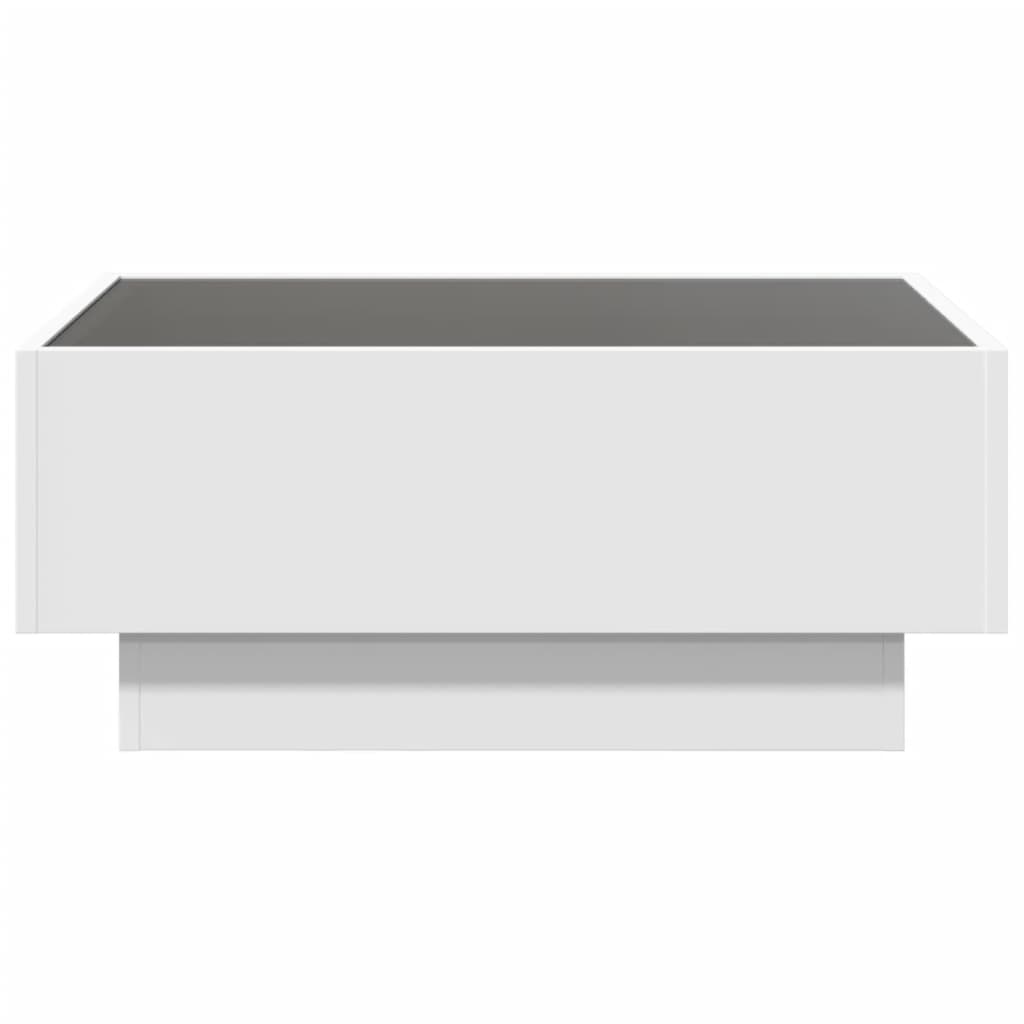 vidaXL Stolik kawowy z LED, biały, 70x50x30cm, materiał drewnopochodny
