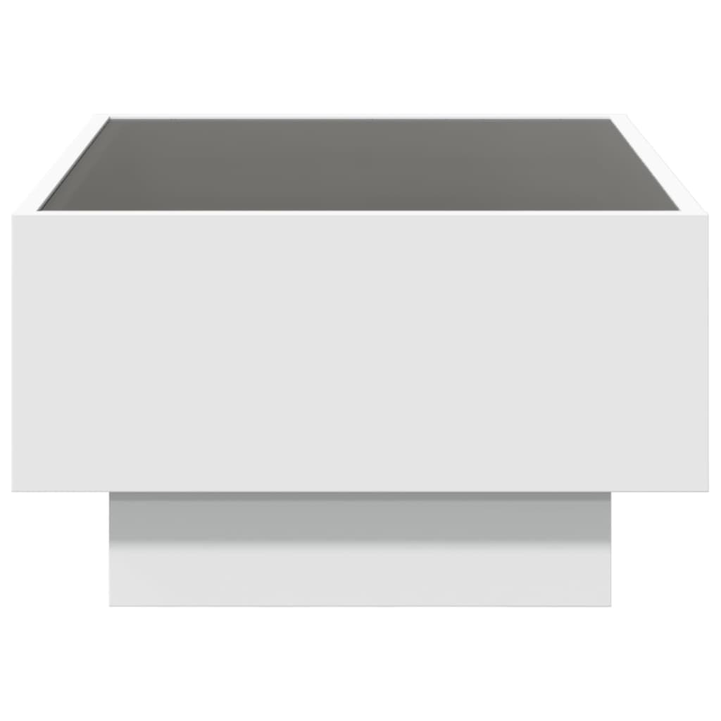 vidaXL Stolik kawowy z LED, biały, 70x50x30cm, materiał drewnopochodny