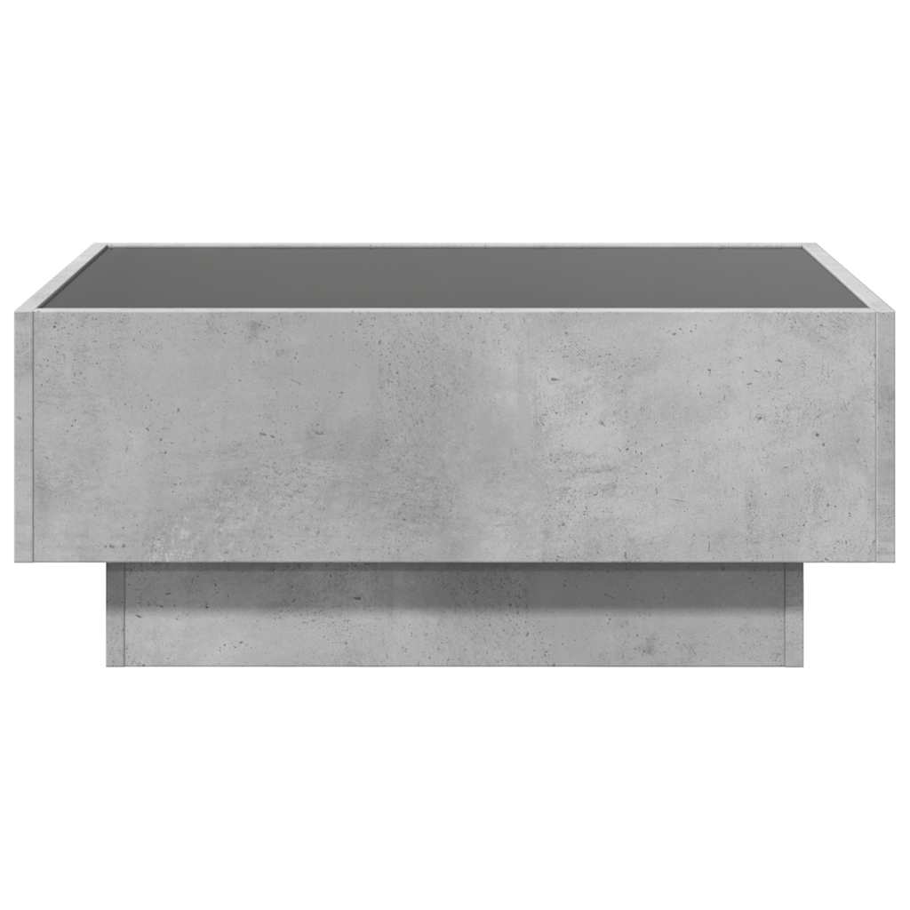vidaXL Stolik kawowy z LED, szarość betonu, 70x50x30 cm