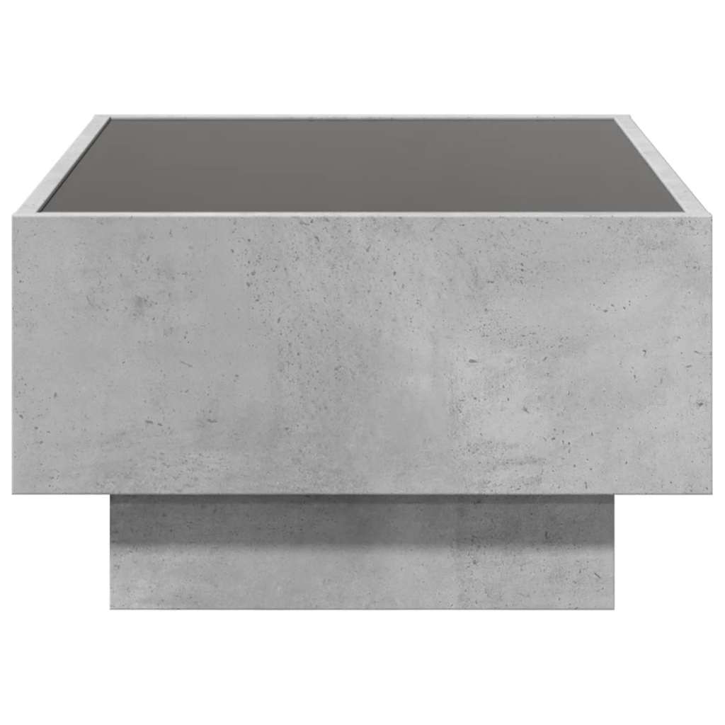 vidaXL Stolik kawowy z LED, szarość betonu, 70x50x30 cm