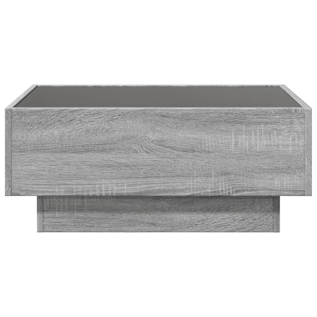 vidaXL Stolik kawowy z LED, szary dąb sonoma, 70x50x30 cm
