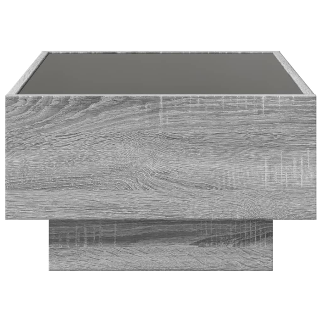 vidaXL Stolik kawowy z LED, szary dąb sonoma, 70x50x30 cm