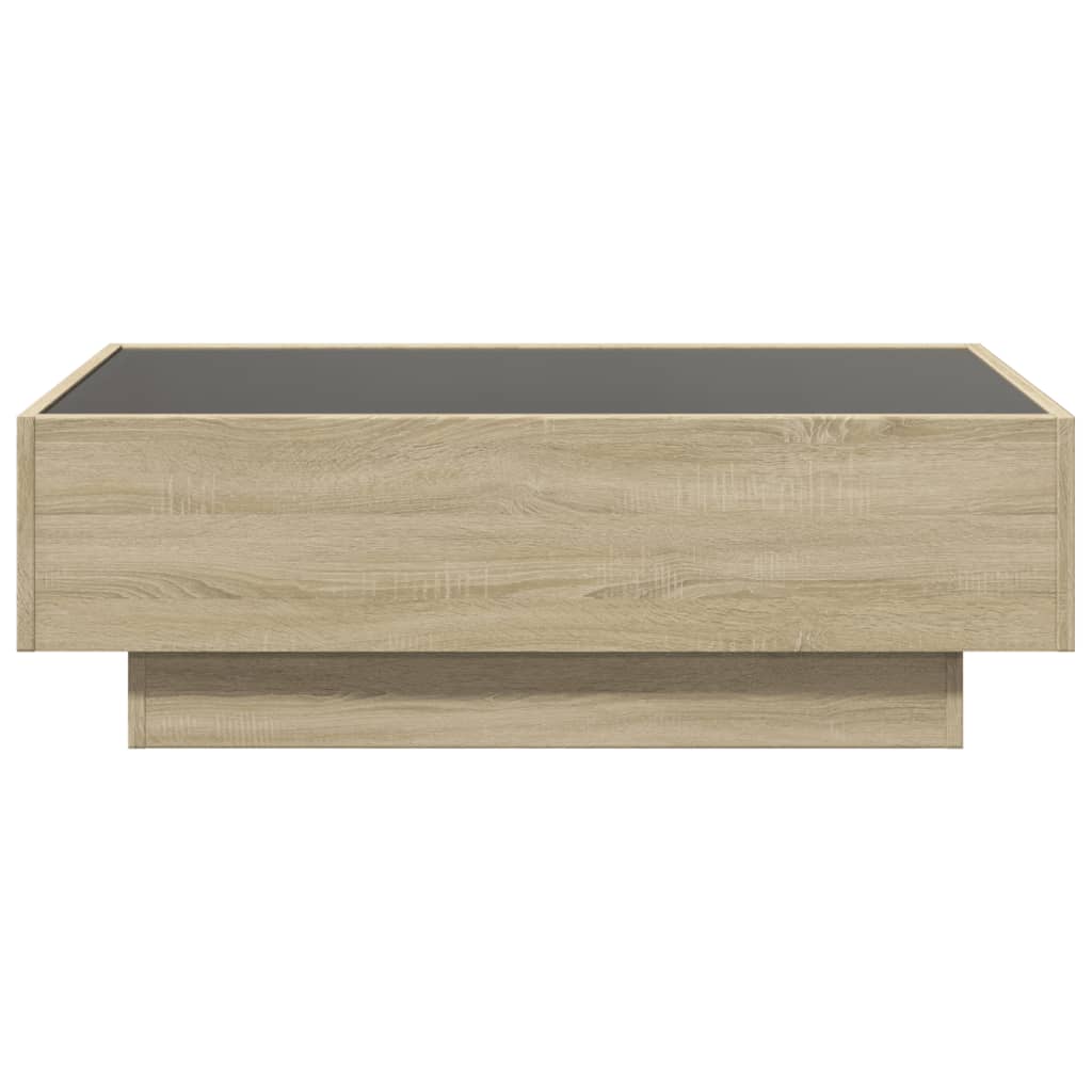 vidaXL Stolik kawowy z LED, dąb sonoma, 90x50x30 cm