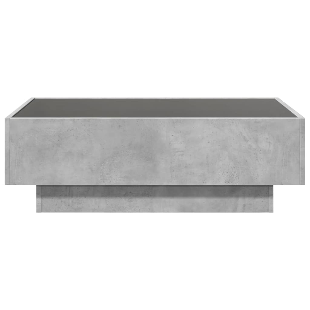 vidaXL Stolik kawowy z LED, szarość betonu, 90x50x30 cm