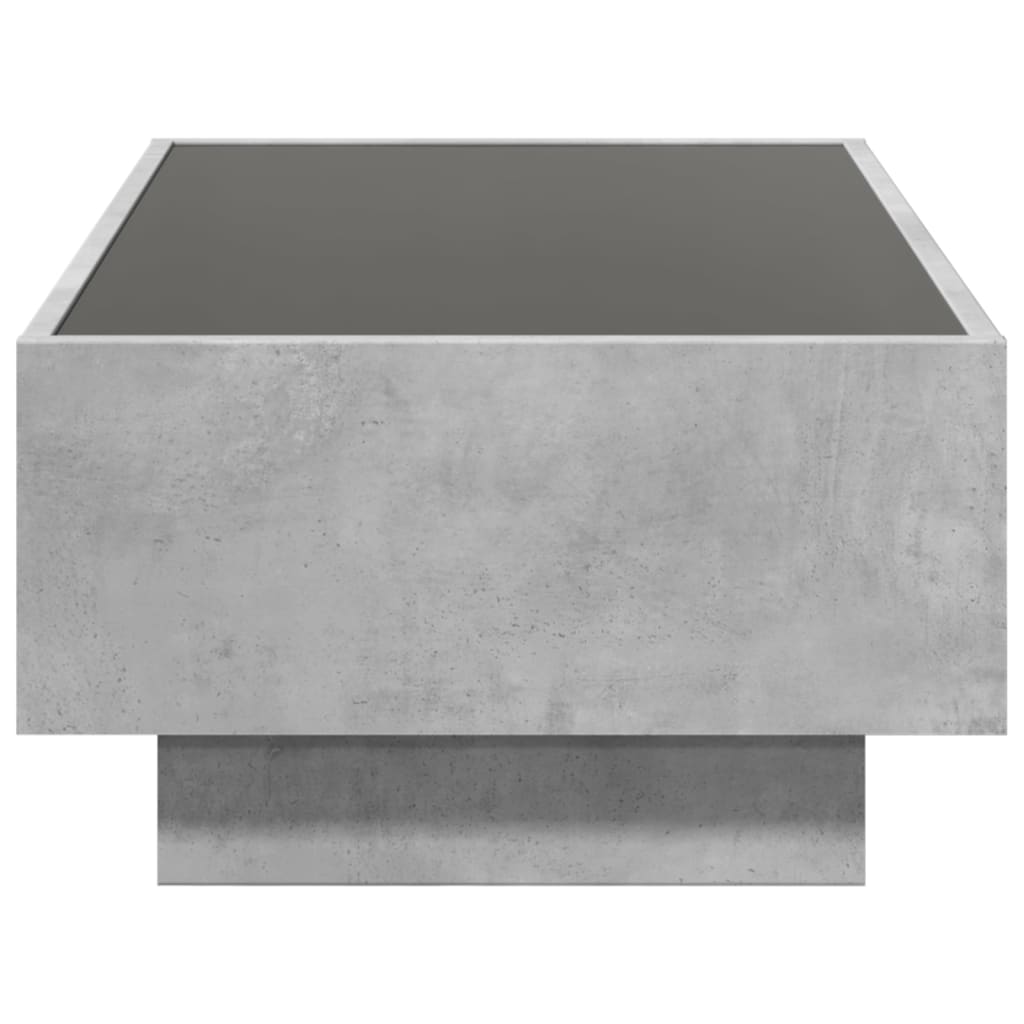 vidaXL Stolik kawowy z LED, szarość betonu, 90x50x30 cm