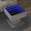 vidaXL Stolik kawowy z LED, szary dąb sonoma, 50x50x45 cm
