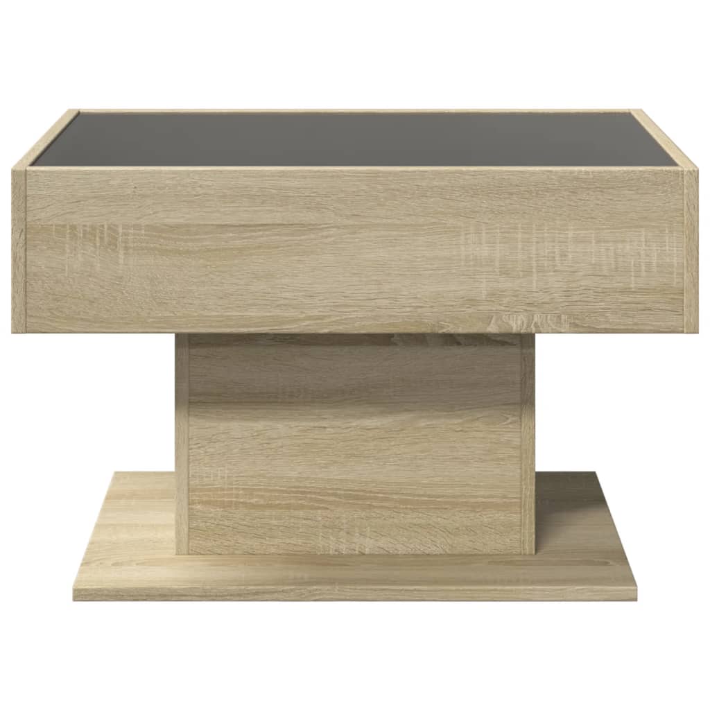 vidaXL Stolik kawowy z LED, dąb sonoma, 70x50x45 cm