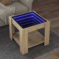 vidaXL Stolik kawowy z LED, dąb sonoma, 53x53x45 cm