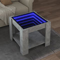 vidaXL Stolik kawowy z LED, szarość betonu, 53x53x45 cm