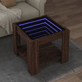 vidaXL Stolik kawowy z LED, brązowy dąb, 53x53x45 cm