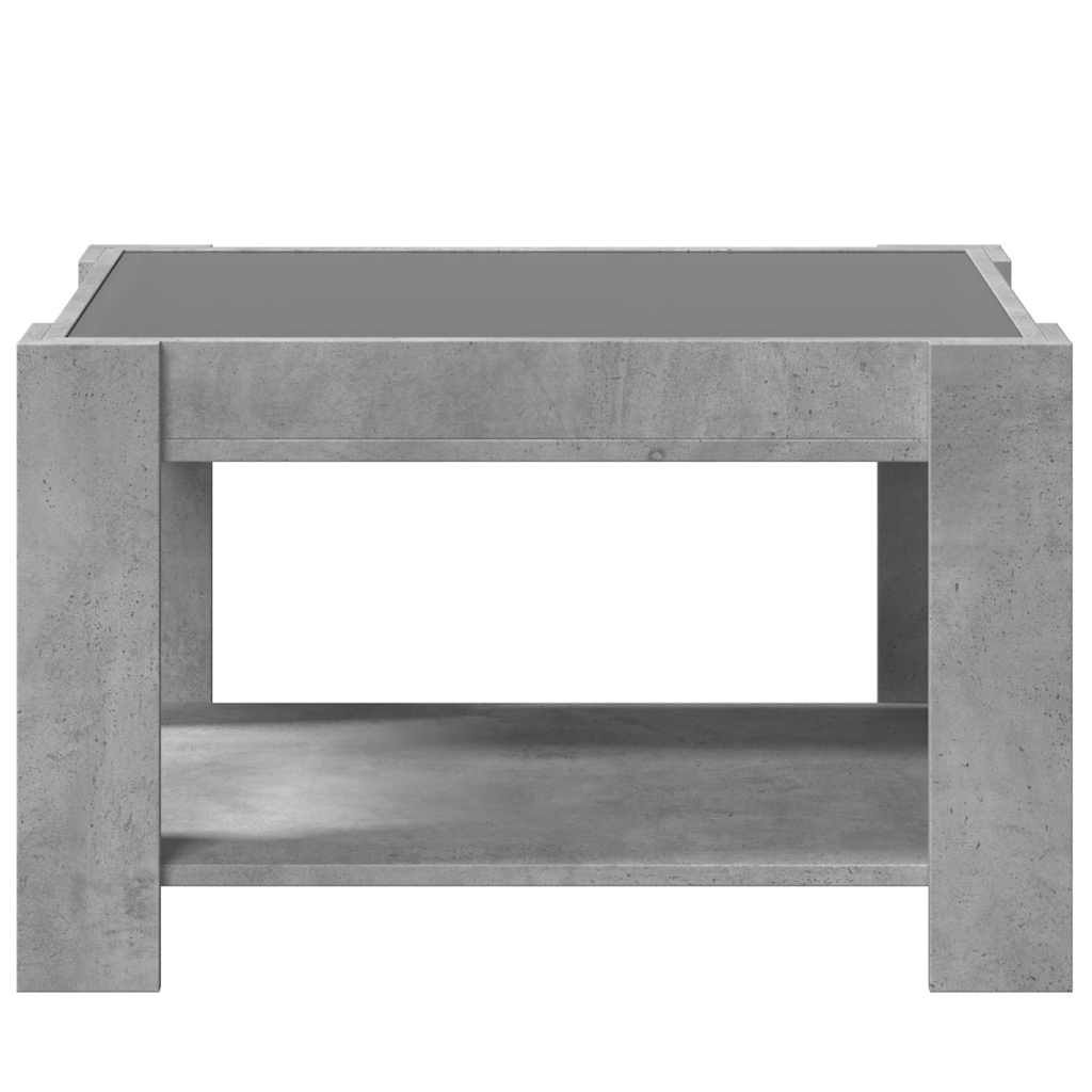 vidaXL Stolik kawowy z LED, szarość betonu, 73x53x45 cm