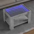 vidaXL Stolik kawowy z LED, szarość betonu, 73x53x45 cm