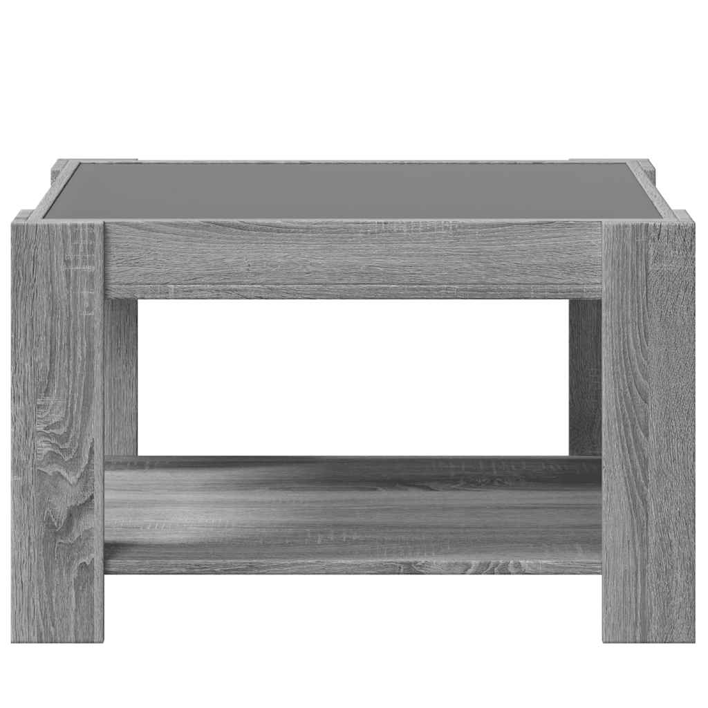 vidaXL Stolik kawowy z LED, szary dąb sonoma, 73x53x45 cm