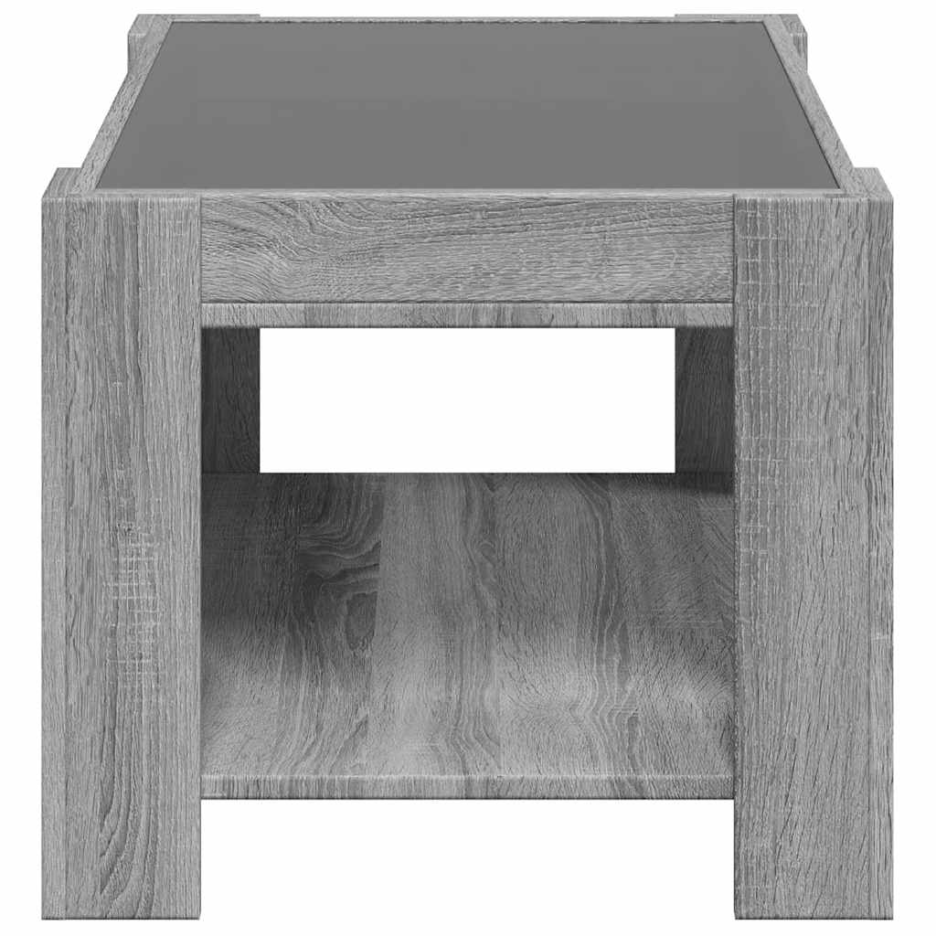 vidaXL Stolik kawowy z LED, szary dąb sonoma, 73x53x45 cm