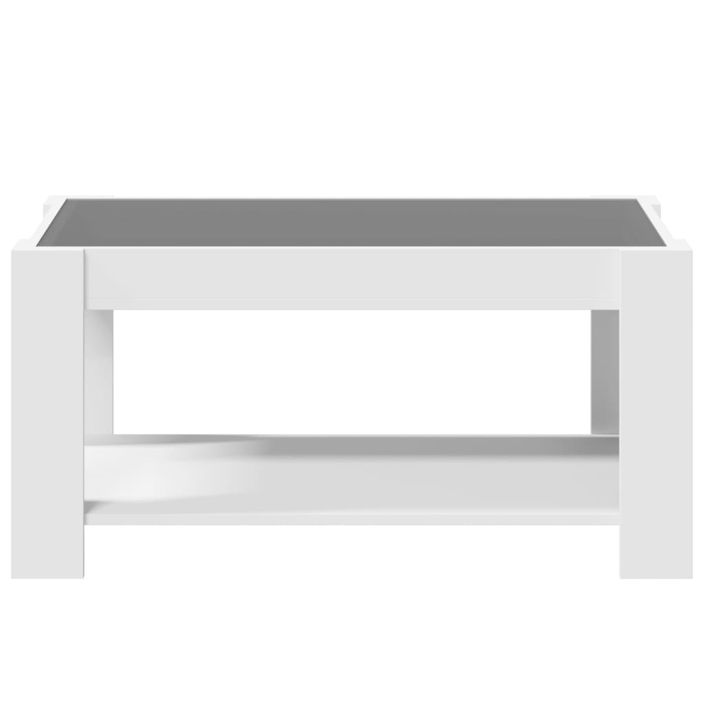 vidaXL Stolik kawowy z LED, biały 93x53x45 cm, materiał drewnopochodny